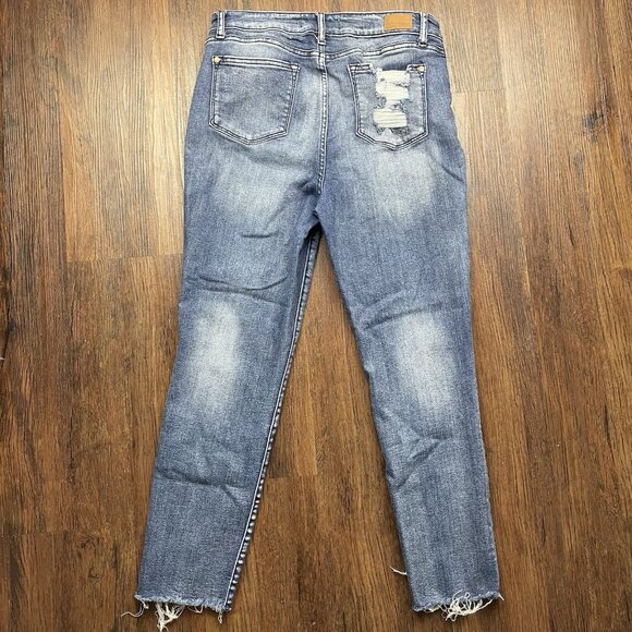 Judy Blue Jeans Women's 9 / 29 Relaxed Fit Cut-off Dark Wash Stretch JB88191 - Picture 2 of 11